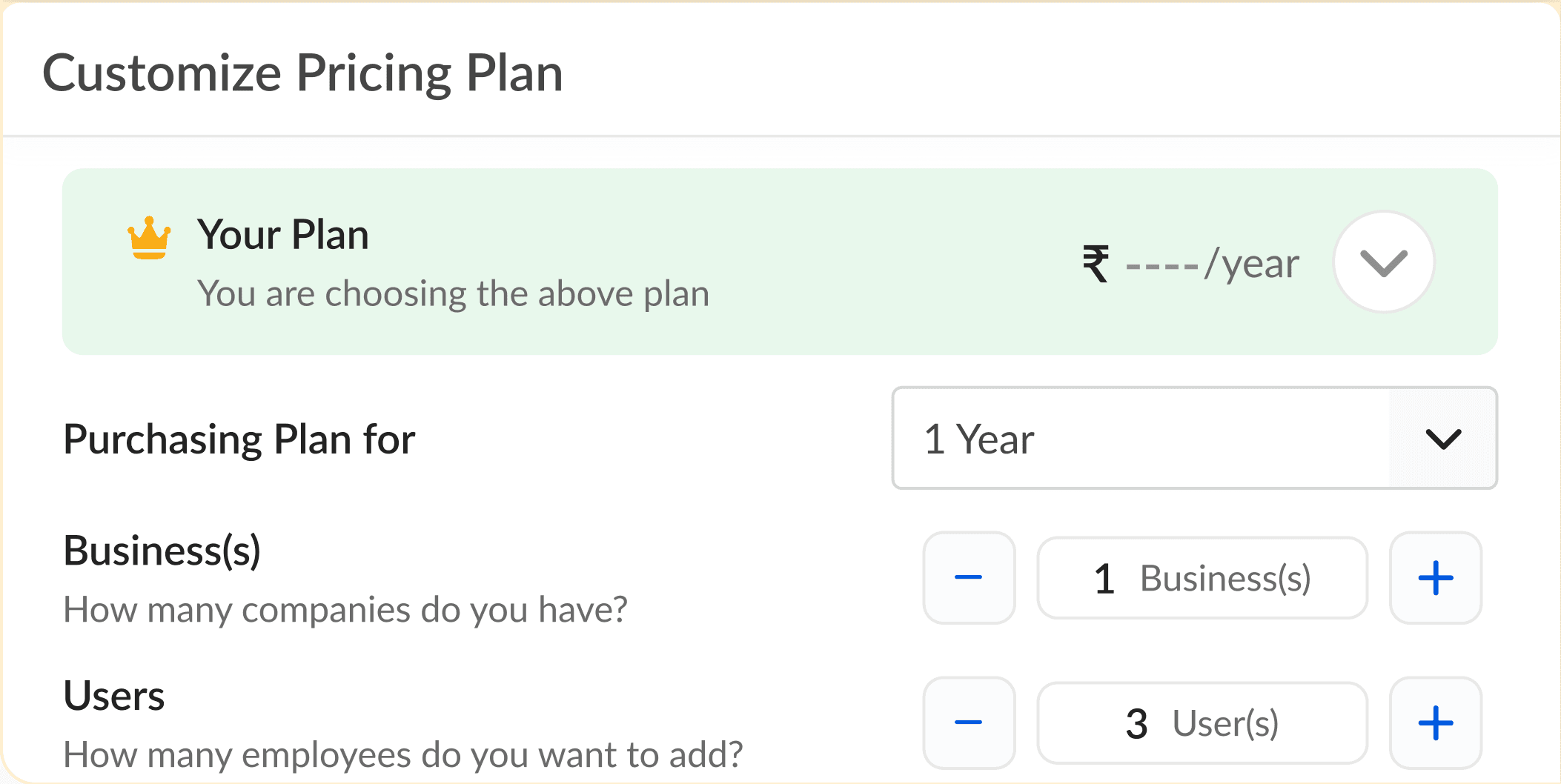 pricing customizer
